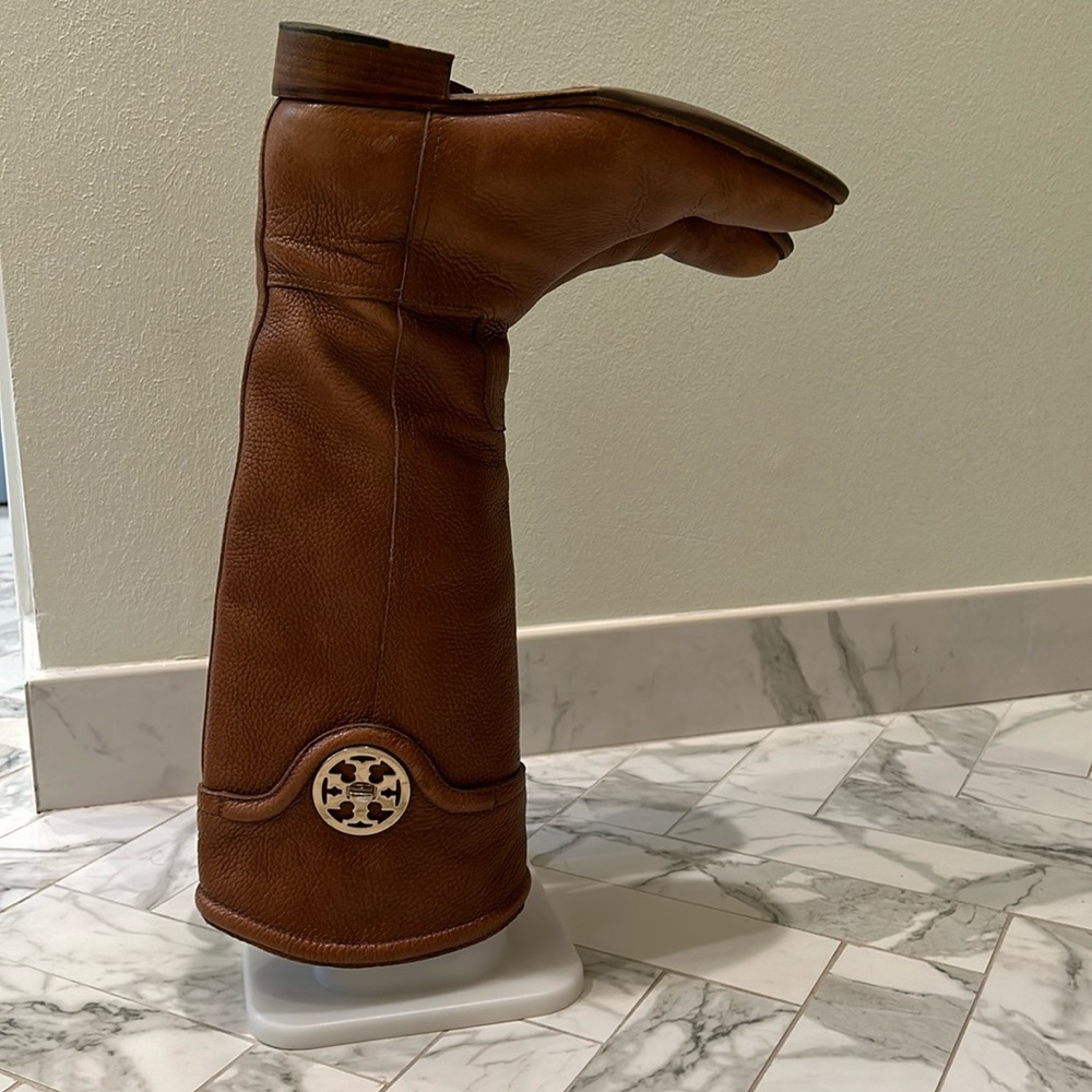 Tory Burch camel leather riding boots